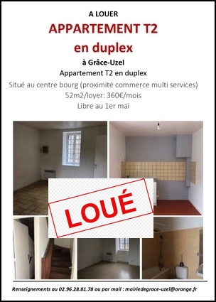 Appartement T2 en duplex  louer  Grce-Uzel